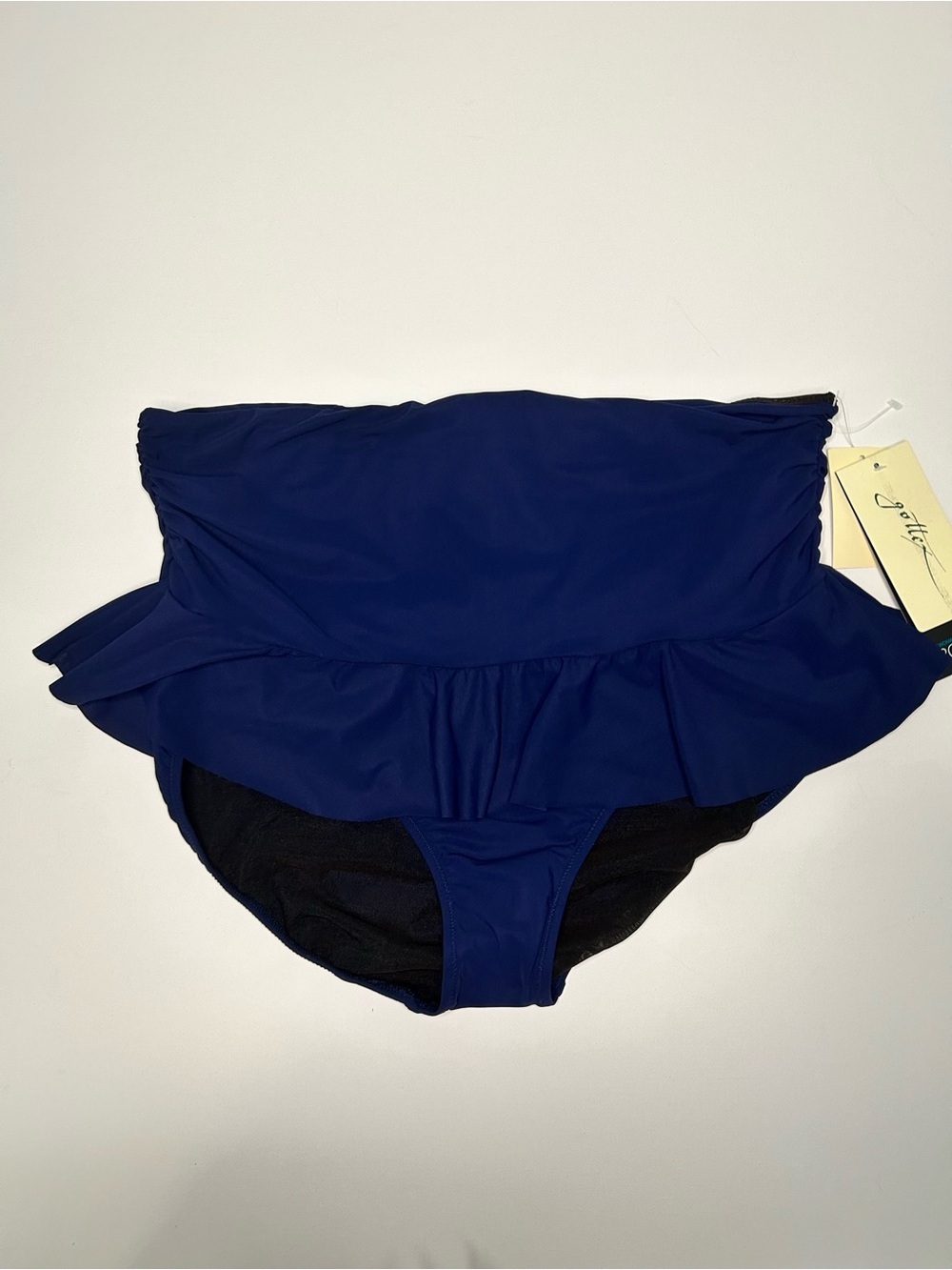 Profile by Gottex ruffled high-waist bikini bottoms Navy Blue Tummy Control